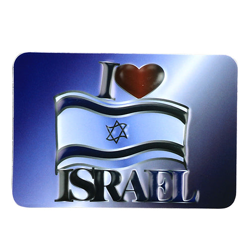 PLASTIC BOLD MAGNET 8X6 CM- I LOVE ISRAEL