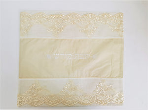 White Linen Challah Cover 52 x 45 - Cream