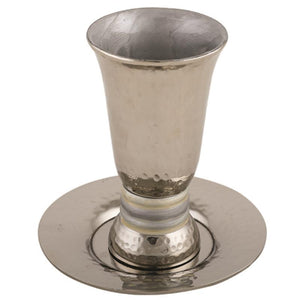 Aluminum Kiddush Cup 12 cm with Saucer