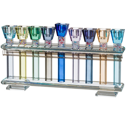 Luxurious Crystal Menorah 16X27 cm- Colorful