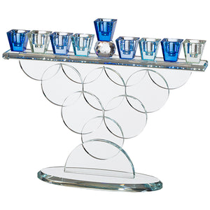 Luxurious Crystal Menorah 23X28 cm - Blue