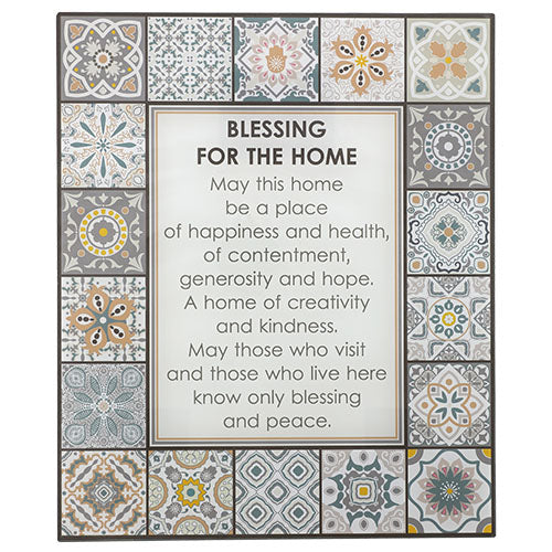 Reinforced Glass Blessing for Wall Hanging - English 