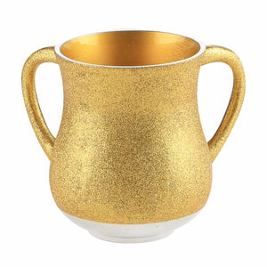 Elegant Aluminum Washing Cup 13 cm - In Gold Glitter Coating