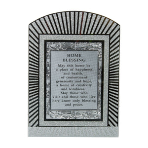 Glass Miror Glitter English Home Blessing - Rainbow shaped frame 28X20 cm- "Lines"