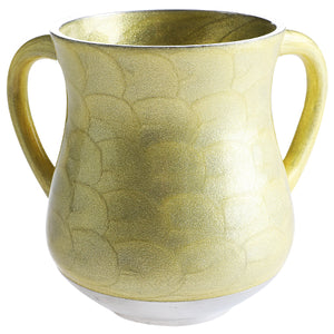 Elegant Aluminium Washing Cup 13 cm with Gold Sparkling in Yellowish
