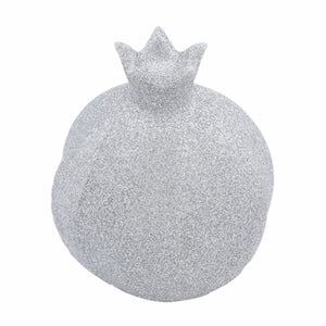 Elegant Aluminum Pomegranate 10X8X4 cm - In Silver Glitter Coating