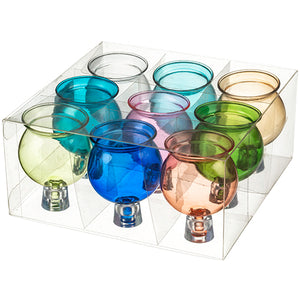 Pair of Glass Oil Cups 4*5.5 cm- Assorted Colors (9)