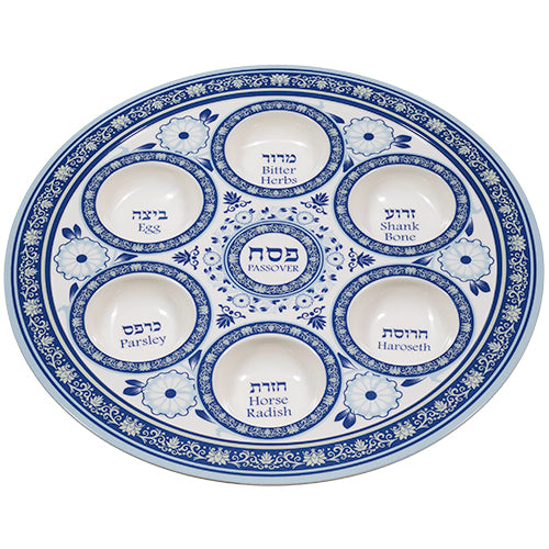 Melamine Passover Plate 35 cm- Blue
