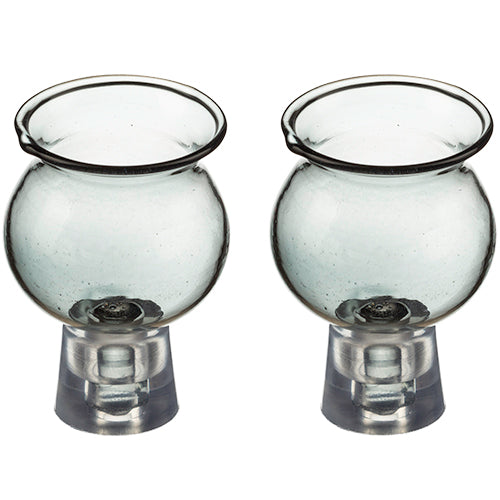 Pair of Glass Oil Cups 4*5.5 cm- Light Gray