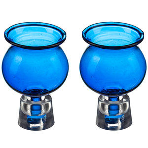 Pair of Glass Oil Cups 4*5.5 cm- Blue