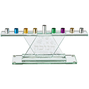 Glass Menorah 26 cm