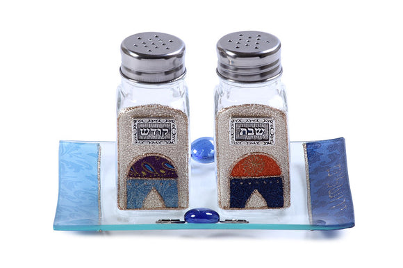 Salt & Pepper Set with Tray - Blue Jerusalem