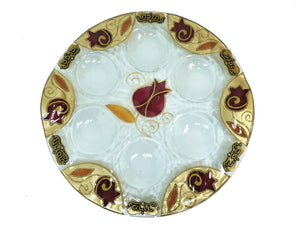 Red Pomegranate Passover Plate