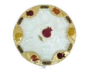 Red Pomegranate Passover Plate - I