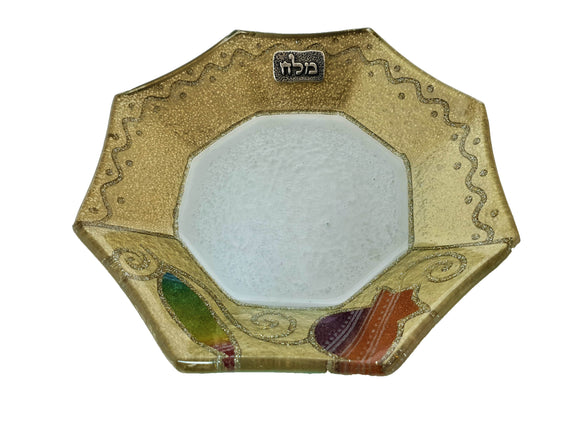 Decorated Golden Salt Plate