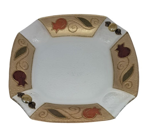 Decorated Gold Tulip Plate