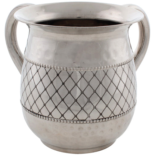 Stainless Steel Washing Cup 12cm - Silver Dotted Design - II
