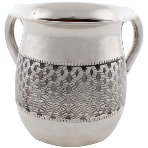 Stainless Steel Washing Cup 13cm- Silver Dotted Design