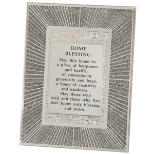 Glass Miror Glitter English Home Blessing 22X17 cm- "Lines"