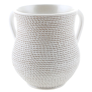 Elegant Polyresin Washing Cup 14 cm - White Rope