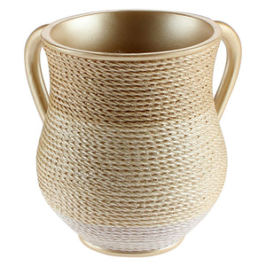 Elegant Polyresin Washing Cup 14 cm - Brown & Beige