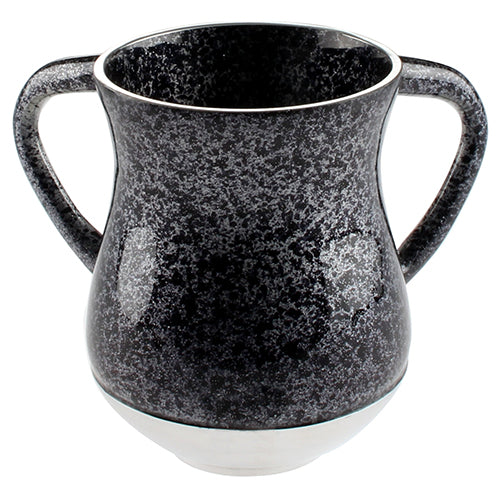 Aluminium Elegant Washing Cup 13 cm- Spotted Gray - Black