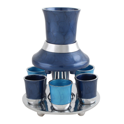 Aluminium Wine Divider with 6 Cups 21cm- Blue