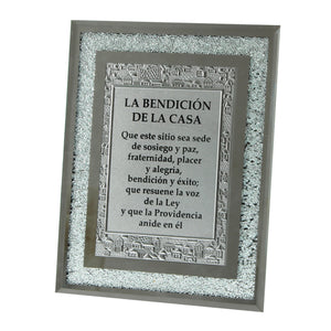 Glass Frame with Decorative Stones 25X20 cm- Spanish Blessing for Home