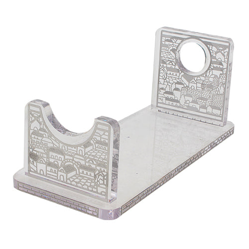Perspex Stand for Shofar 26x9 cm - Silver