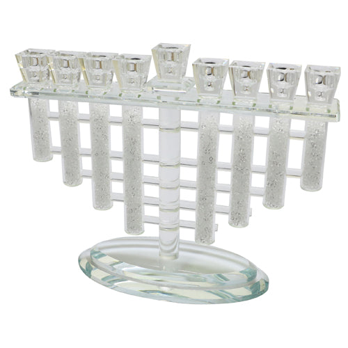Crystal Menorah 26*22cm- Multicolored with White Stones