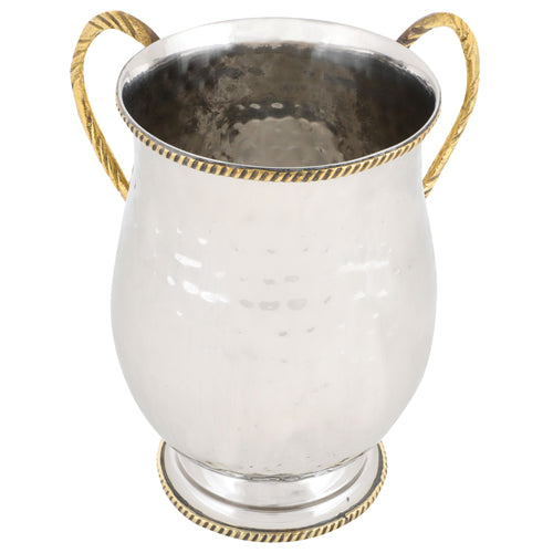 Hammered Design Aluminium Washing Cup 18cm, with Base