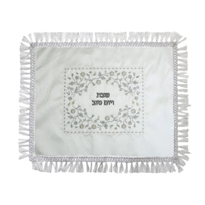 Satin Challah Cover 49X58 cm- with Silver Embroidery