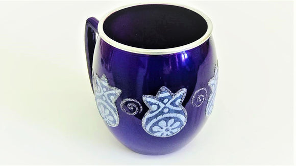 Small Metal Painted Washing Cup - Purple