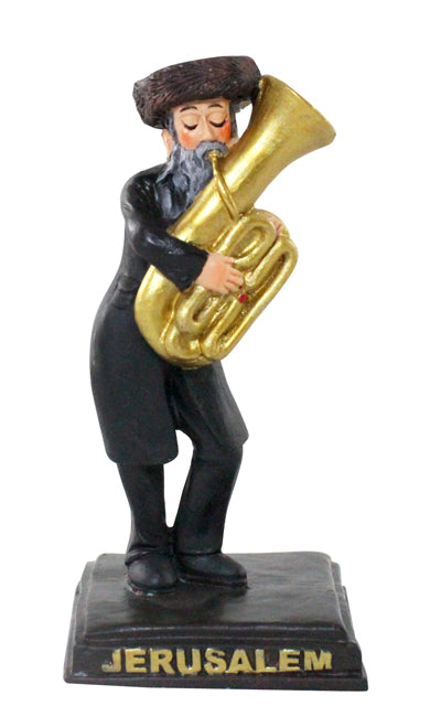 Polyresin Hassidic Figurine 11 cm - Tuba Player