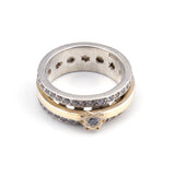 Spinning Gold Star of David with Swarovsky Crystal Gold & Silver Ring