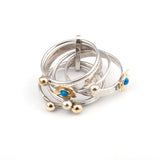 Gold Flowers with Opal Gold & Silver Ring