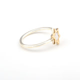 Gold Star of David  and White Opal Gold & Silver Ring