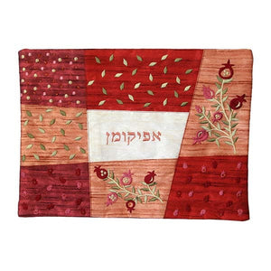 Afikoman Cover - Appliqued & Embroidery - Red