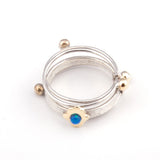 Gold Opal Hamsa Gold & Silver Ring