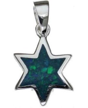 Star of David Opal Sterling Silver Pendant