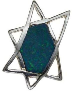 Star of David Opal Sterling Silver Pendant