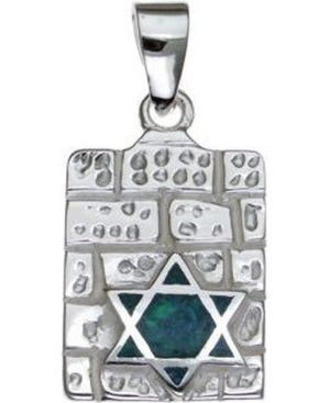 Kotel with Opal Star of David Sterling Silver Pendant