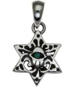 Star of David with Hamsa Sterling Silver Pendant