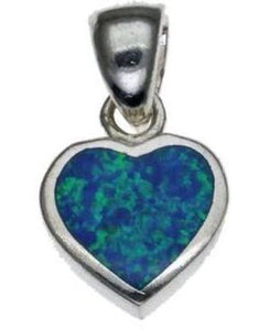 Opal Hart Sterling Silver Pendant