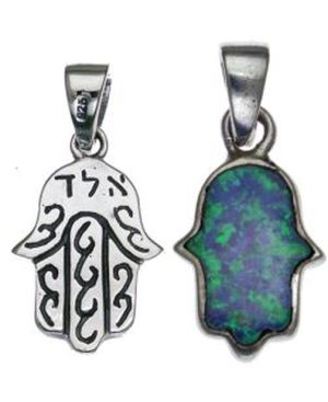 Opal Kabbalah with Opal Sterling Silver Pendant