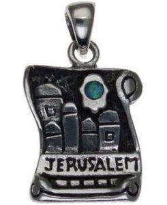 Jerusalem Background Sterling Silver Pendant