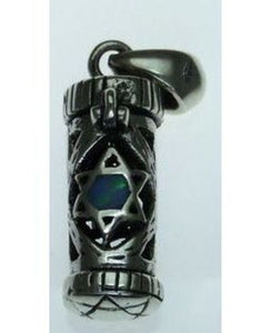 Mezuzah with Star of David Sterling Silver Pendant
