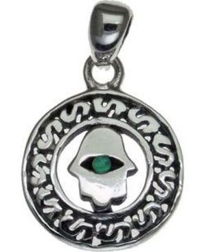 Hamsa with Opal Sterling Silver Pendant