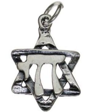 Star of David with Chai Sterling Silver Pendant