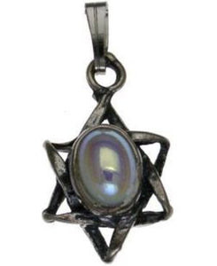 Star of David with Pearl Sterling Silver Pendant